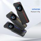 For Tecno Phantom V Flip Ultra-thin Carbon Fiber Texture Printing Phone Case(Black Red) - 2