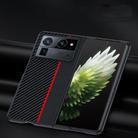 For Tecno Phantom V Fold2 Ultra-thin Carbon Fiber Texture Printing Phone Case(Black Red) - 3