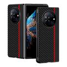 For Tecno Phantom V Fold Ultra-thin Carbon Fiber Texture Printing Phone Case(Black Red) - 1