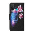 For Huawei P Smart(2020) Coloured Drawing Pattern Horizontal Flip PU Leather Case with Holder & Card Slots & Wallet & Lanyard(Three Fluorescent Butterflies) - 3