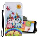 For Huawei P Smart(2020) Coloured Drawing Pattern Horizontal Flip PU Leather Case with Holder & Card Slots & Wallet & Lanyard(Couple Unicorn) - 1