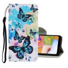 For Huawei P Smart(2020) Coloured Drawing Pattern Horizontal Flip PU Leather Case with Holder & Card Slots & Wallet & Lanyard(Purple Butterfly) - 1