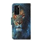 For Huawei P40 Coloured Drawing Pattern Horizontal Flip PU Leather Case with Holder & Card Slots & Wallet & Lanyard(Lion) - 3