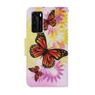 For Huawei P40 Coloured Drawing Pattern Horizontal Flip PU Leather Case with Holder & Card Slots & Wallet & Lanyard(Chrysanthemum Butterfly) - 3