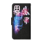 For Huawei P40 Lite Coloured Drawing Pattern Horizontal Flip PU Leather Case with Holder & Card Slots & Wallet & Lanyard(Three Fluorescent Butterflies) - 3