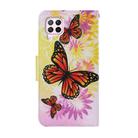 For Huawei P40 Lite Coloured Drawing Pattern Horizontal Flip PU Leather Case with Holder & Card Slots & Wallet & Lanyard(Chrysanthemum Butterfly) - 3