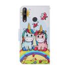 For Huawei P40 Lite E / Y7P Coloured Drawing Pattern Horizontal Flip PU Leather Case with Holder & Card Slots & Wallet & Lanyard(Couple Unicorn) - 3