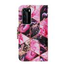 For Huawei P40 Pro Coloured Drawing Pattern Horizontal Flip PU Leather Case with Holder & Card Slots & Wallet & Lanyard(Purple Marble) - 3