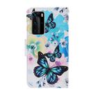 For Huawei P40 Pro Coloured Drawing Pattern Horizontal Flip PU Leather Case with Holder & Card Slots & Wallet & Lanyard(Purple Butterfly) - 3