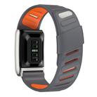 For WHOOP 5.0 Regular Silicone Sports Watch Band(Dark Grey+Orange) - 2