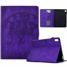 For Xiaomi Redmi Pad 2 Cats Embossed Leather Smart Tablet Case(Purple) - 1
