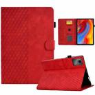 For Lenovo Xiaoxin Pad 11 2025 Rhombus Embossed Leather Smart Tablet Case(Red) - 1