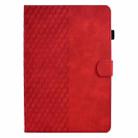 For Lenovo Xiaoxin Pad 11 2025 Rhombus Embossed Leather Smart Tablet Case(Red) - 2