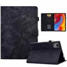 For Lenovo Xiaoxin Pad 11 2025 Peony Butterfly Embossed Leather Smart Tablet Case(Black) - 1