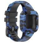 For GarminFit JR3 / Garmin Vivofit JR 3 xDfind Steel Buckle Printed Silicone Watch Band(Camouflage Blue) - 3