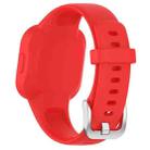 For GarminFit JR3 / Garmin Vivofit JR 3 xDfind Silver Steel Buckle Solid Color Silicone Watch Band(Red) - 2
