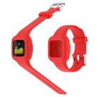 For GarminFit JR3 / Garmin Vivofit JR 3 xDfind Silver Steel Buckle Solid Color Silicone Watch Band(Red) - 3