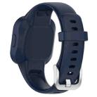 For GarminFit JR3 / Garmin Vivofit JR 3 xDfind Silver Steel Buckle Solid Color Silicone Watch Band(Dark Blue) - 2