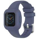 For GarminFit JR3 / Garmin Vivofit JR 3 xDfind Silver Steel Buckle Solid Color Silicone Watch Band(Blue Grey) - 1