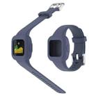 For GarminFit JR3 / Garmin Vivofit JR 3 xDfind Silver Steel Buckle Solid Color Silicone Watch Band(Blue Grey) - 3