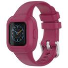 For GarminFit JR3 / Garmin Vivofit JR 3 xDfind Silver Steel Buckle Solid Color Silicone Watch Band(Wine Red) - 1