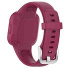 For GarminFit JR3 / Garmin Vivofit JR 3 xDfind Silver Steel Buckle Solid Color Silicone Watch Band(Wine Red) - 2