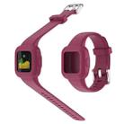 For GarminFit JR3 / Garmin Vivofit JR 3 xDfind Silver Steel Buckle Solid Color Silicone Watch Band(Wine Red) - 3