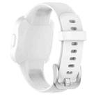 For GarminFit JR3 / Garmin Vivofit JR 3 xDfind Silver Steel Buckle Solid Color Silicone Watch Band(White) - 2