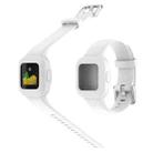 For GarminFit JR3 / Garmin Vivofit JR 3 xDfind Silver Steel Buckle Solid Color Silicone Watch Band(White) - 3