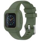 For GarminFit JR3 / Garmin Vivofit JR 3 xDfind Silver Steel Buckle Solid Color Silicone Watch Band(Army Green) - 1