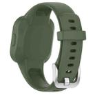 For GarminFit JR3 / Garmin Vivofit JR 3 xDfind Silver Steel Buckle Solid Color Silicone Watch Band(Army Green) - 2