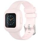 For GarminFit JR3 / Garmin Vivofit JR 3 xDfind Silver Steel Buckle Solid Color Silicone Watch Band(Pink) - 1