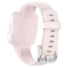 For GarminFit JR3 / Garmin Vivofit JR 3 xDfind Silver Steel Buckle Solid Color Silicone Watch Band(Pink) - 2