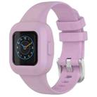 For GarminFit JR3 / Garmin Vivofit JR 3 xDfind Silver Steel Buckle Solid Color Silicone Watch Band(Light Purple) - 1