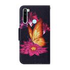 For Xiaomi Redmi Note 8 Coloured Drawing Pattern Horizontal Flip PU Leather Case with Holder & Card Slots & Wallet & Lanyard(Big Golden Butterfly) - 3