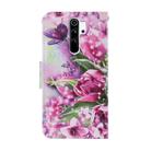 For Xiaomi Redmi Note 8 Pro Coloured Drawing Pattern Horizontal Flip PU Leather Case with Holder & Card Slots & Wallet & Lanyard(Rose Butterfly) - 3