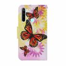 For Xiaomi Redmi Note 8T Coloured Drawing Pattern Horizontal Flip PU Leather Case with Holder & Card Slots & Wallet & Lanyard(Chrysanthemum Butterfly) - 3