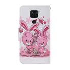 For Xiaomi Redmi Note 9 Coloured Drawing Pattern Horizontal Flip PU Leather Case with Holder & Card Slots & Wallet & Lanyard(Cute Rabbit) - 3