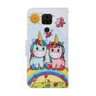 For Xiaomi Redmi Note 9 Coloured Drawing Pattern Horizontal Flip PU Leather Case with Holder & Card Slots & Wallet & Lanyard(Couple Unicorn) - 3