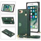 For iPhone 6 Wrist Strap PU+TPU Shockproof Protective Case with Crossbody Lanyard & Holder & Card Slot(Green) - 1