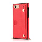 For iPhone 6 Wrist Strap PU+TPU Shockproof Protective Case with Crossbody Lanyard & Holder & Card Slot(Red) - 2