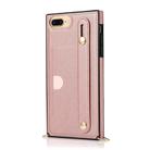 For iPhone 6 Plus Wrist Strap PU+TPU Shockproof Protective Case with Crossbody Lanyard & Holder & Card Slot(Rose Gold) - 2