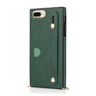 For iPhone 6 Plus Wrist Strap PU+TPU Shockproof Protective Case with Crossbody Lanyard & Holder & Card Slot(Green) - 1