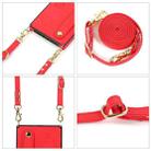 For iPhone X / XS Wrist Strap PU+TPU Shockproof Protective Case with Crossbody Lanyard & Holder & Card Slot(Red) - 4