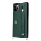 For iPhone 11 Pro Wrist Strap PU+TPU Shockproof Protective Case with Crossbody Lanyard & Holder & Card Slot(Green) - 3