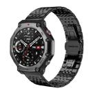 For Amazfit T-Rex 3 22mm xDfind Seven-bead Solid Stainless Steel Watch Band(Black) - 1