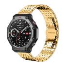 For Amazfit T-Rex 3 22mm xDfind Seven-bead Solid Stainless Steel Watch Band(Gold) - 1