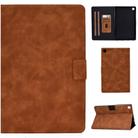 For Samsung Galaxy Tab A7 (2020) T500 Cowhide Texture Horizontal Flip Leather Case with Holder & Card Slots & Sleep / Wake-up(Brown) - 1