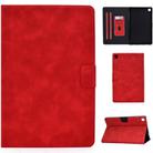 For Samsung Galaxy Tab A7 (2020) T500 Cowhide Texture Horizontal Flip Leather Case with Holder & Card Slots & Sleep / Wake-up(Red) - 1