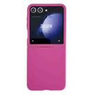 For Samsung Galaxy Z Flip5 Large Window Skin Feel PC Phone Case(Rose Red) - 1